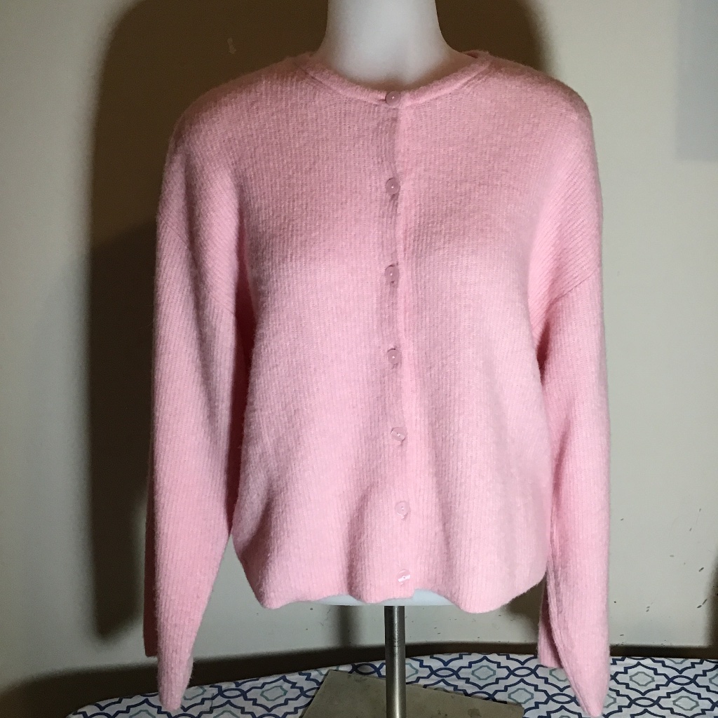 #499, Atelier, Pink Cardigan, Great Cond, Wool/Alpaca Blend, See Photos